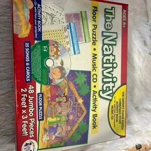 NEW The Nativity‎ Giant Floor Puzzle with CD Christmas Carols. Twin Sisters 2009